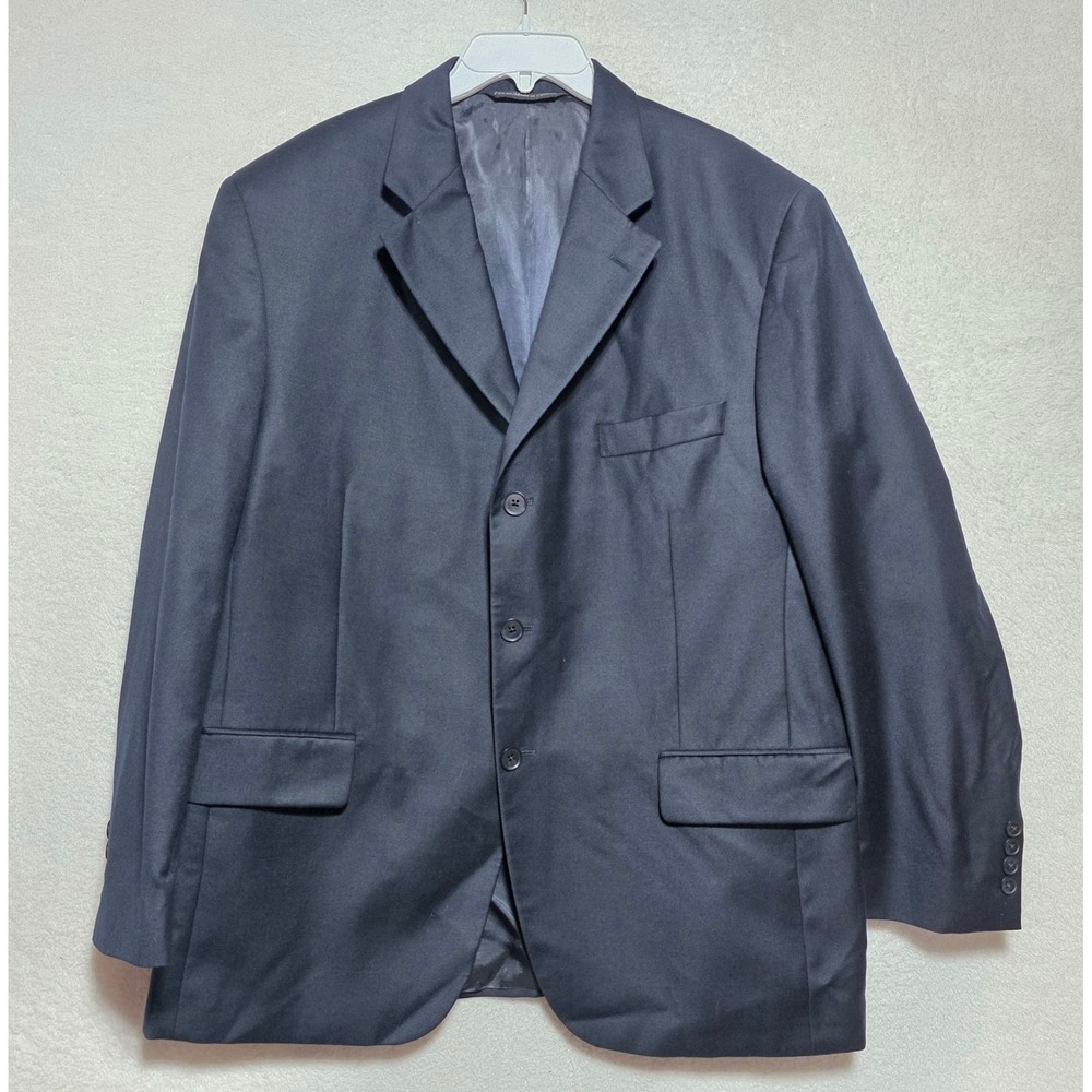 Paul Dione Men's Navy Blue Wool Cashmere Blazer Sport Coat 44S Made in Canada